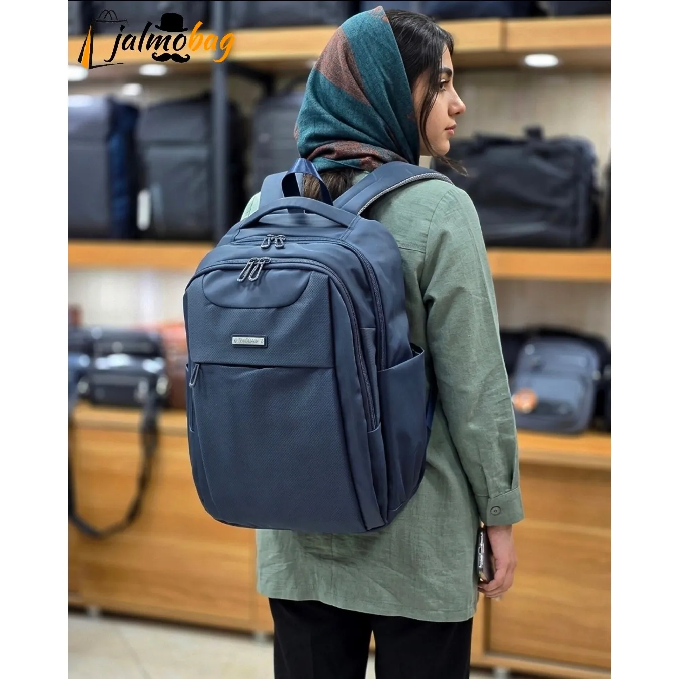 کوله پشتی پاستیلی پریزیدنتسیلیکونی ضد خش وارداتی دو جیب با جای لپ تاپ - Image 3
