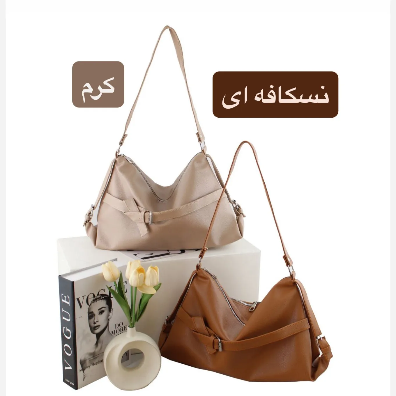 کیف زنانه چرم مصنوعی اسپرت و روزمره زیپدار - Image 3