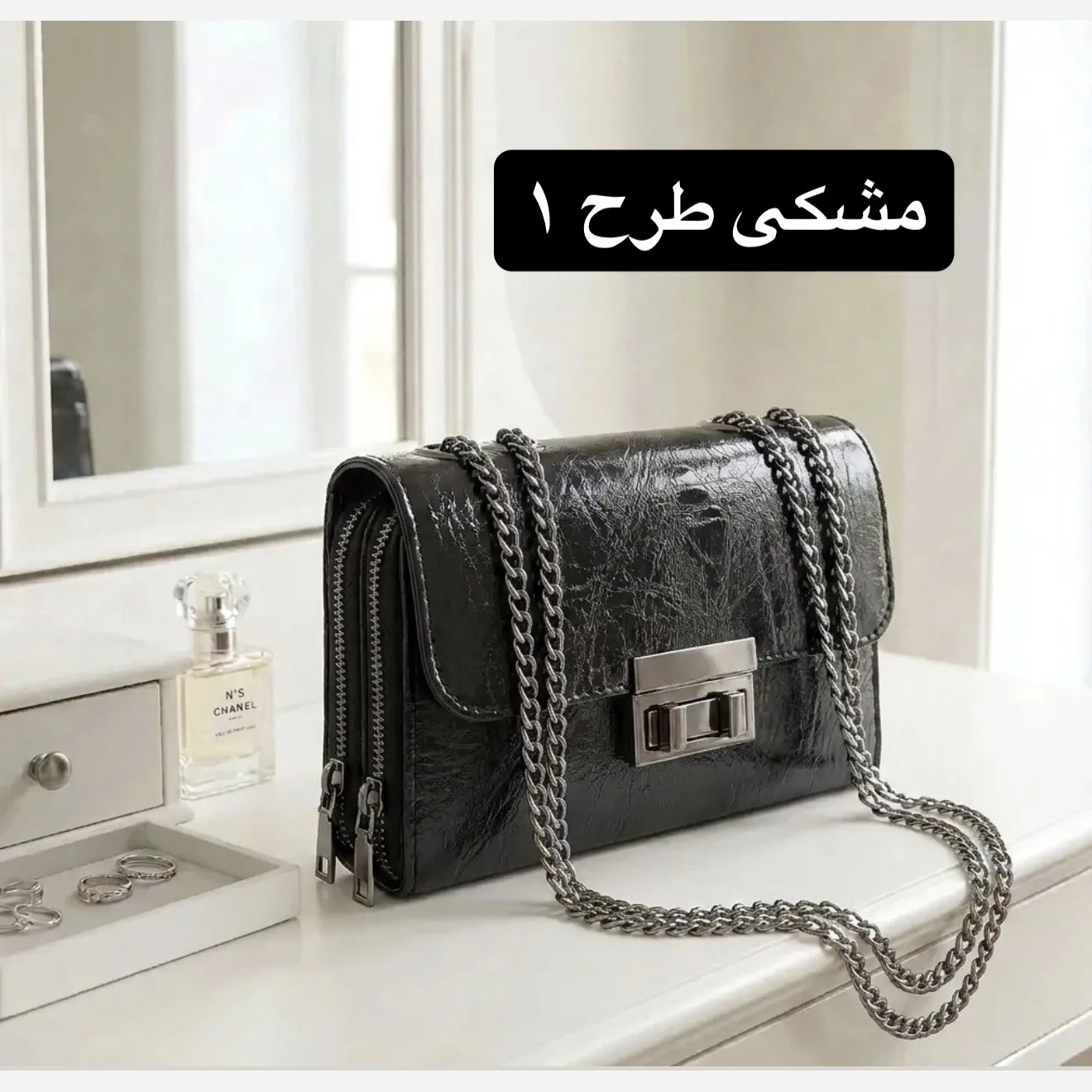 کیف پاسپورتی زنانه چرم مصنوعی بند بلند مجلسی و رسمی - Image 2