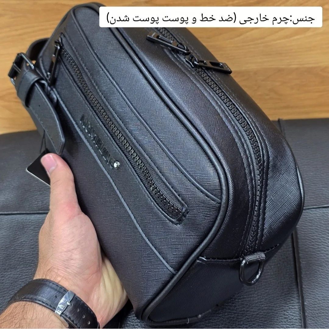 کیف دستی و دوشی چرم صنعتی مونت بلانک مدل کوچک - Image 7