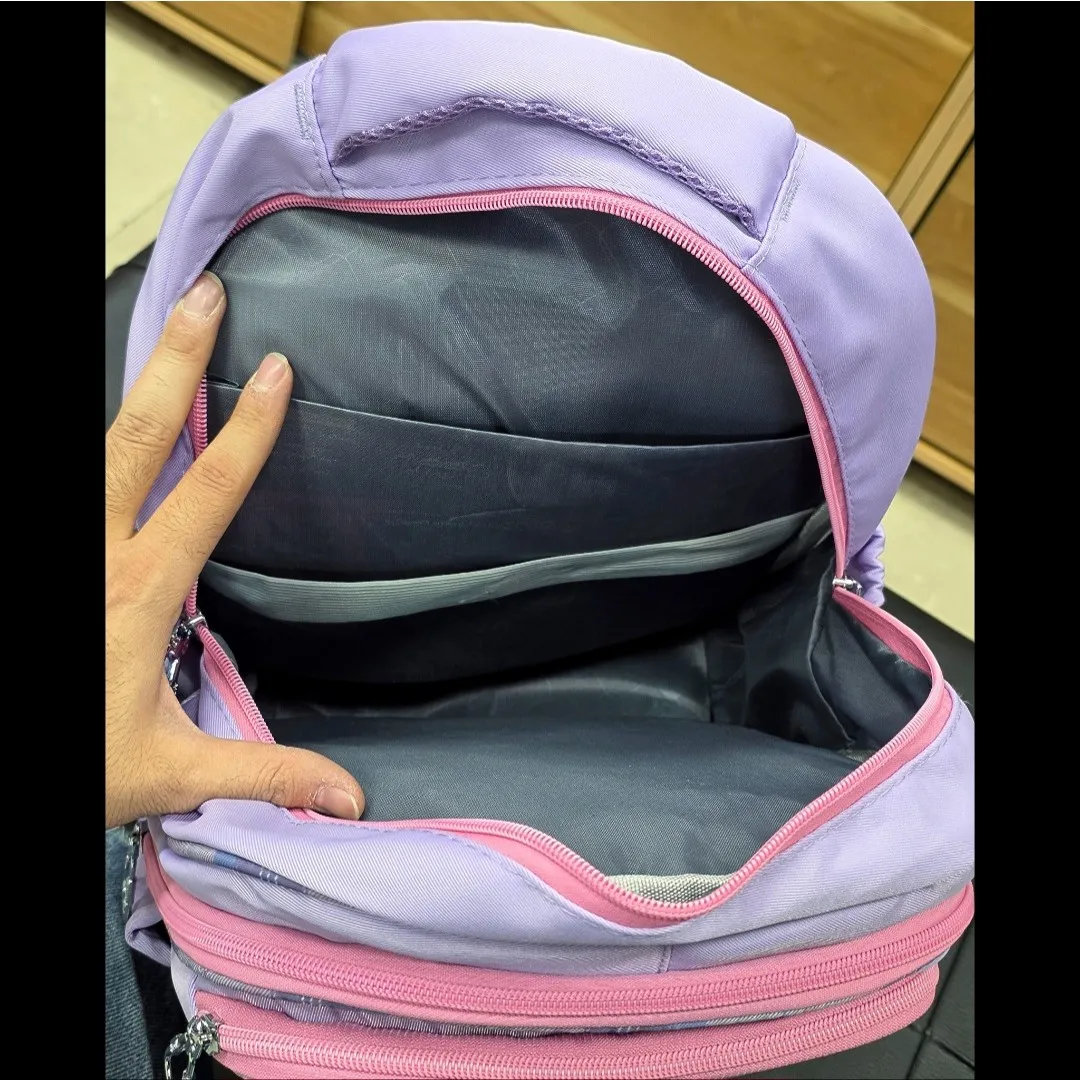 کوله پشتی مدرسه دخترانه ضد آب پارچه ریپس وارداتی مناسب کلاس اول تا چهارم - Image 13