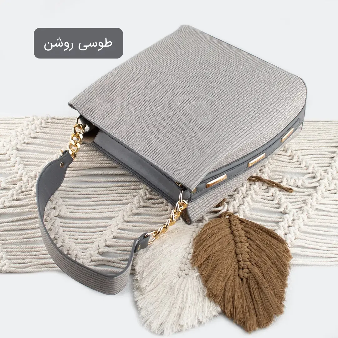 کیف زنانه روزمره چرم مصنوعی با بند بلند و جیب داخلی - Image 4