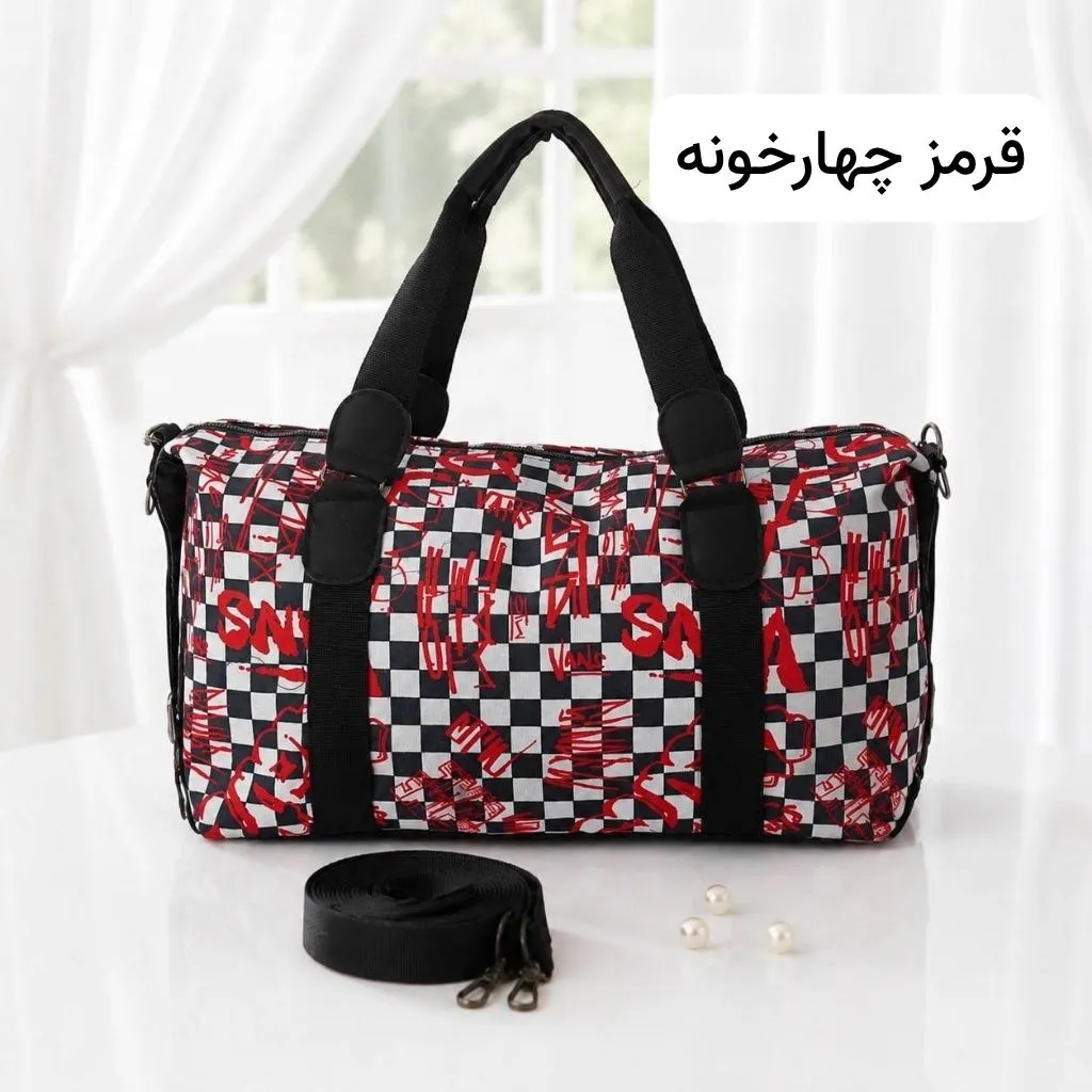 ساک مسافرتی و استخری پارچه کره ای با بند بلند و زیپ - Image 7