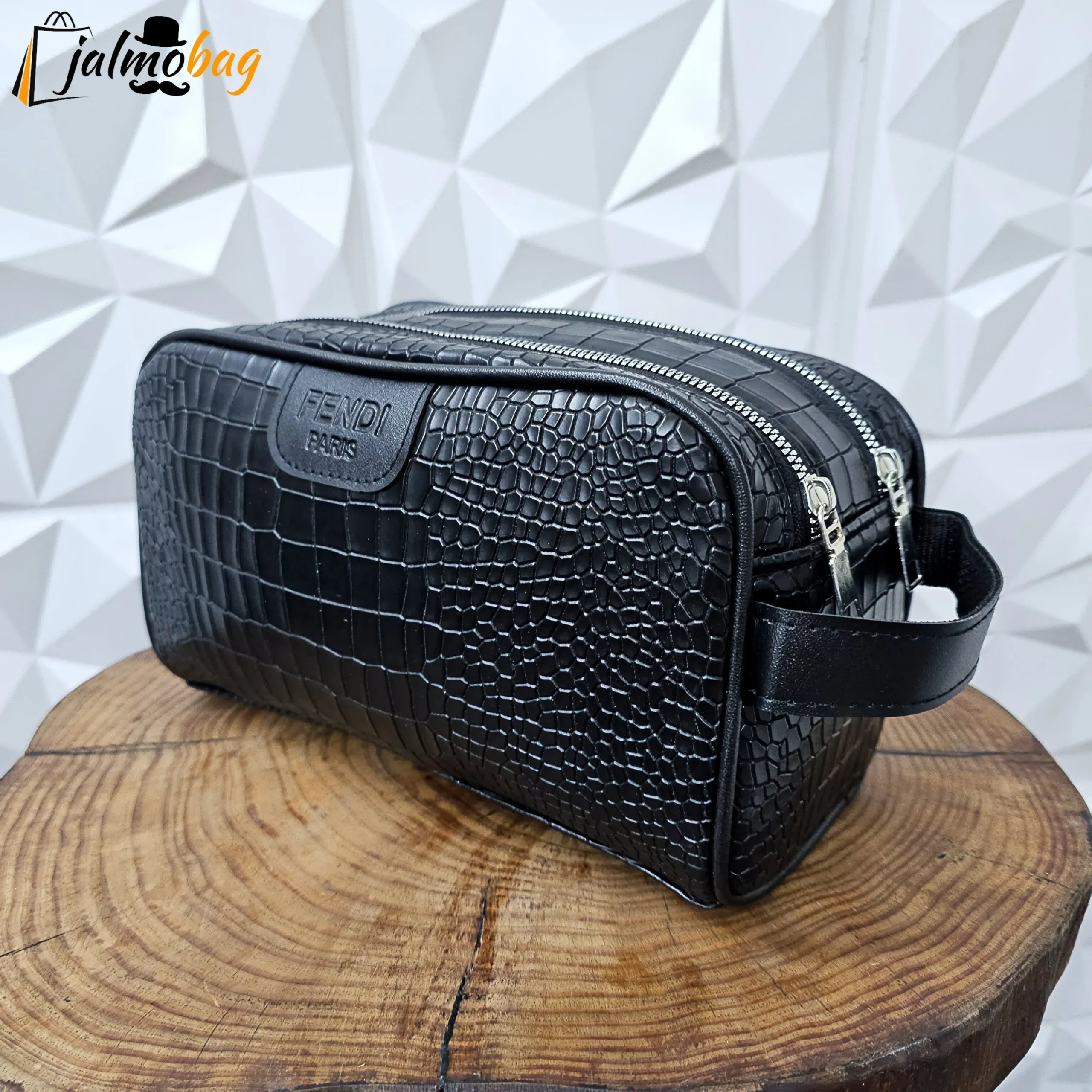 کیف دستی مردانه چرم صنعتی ضخیم دو خانه بند دستی - Image 12