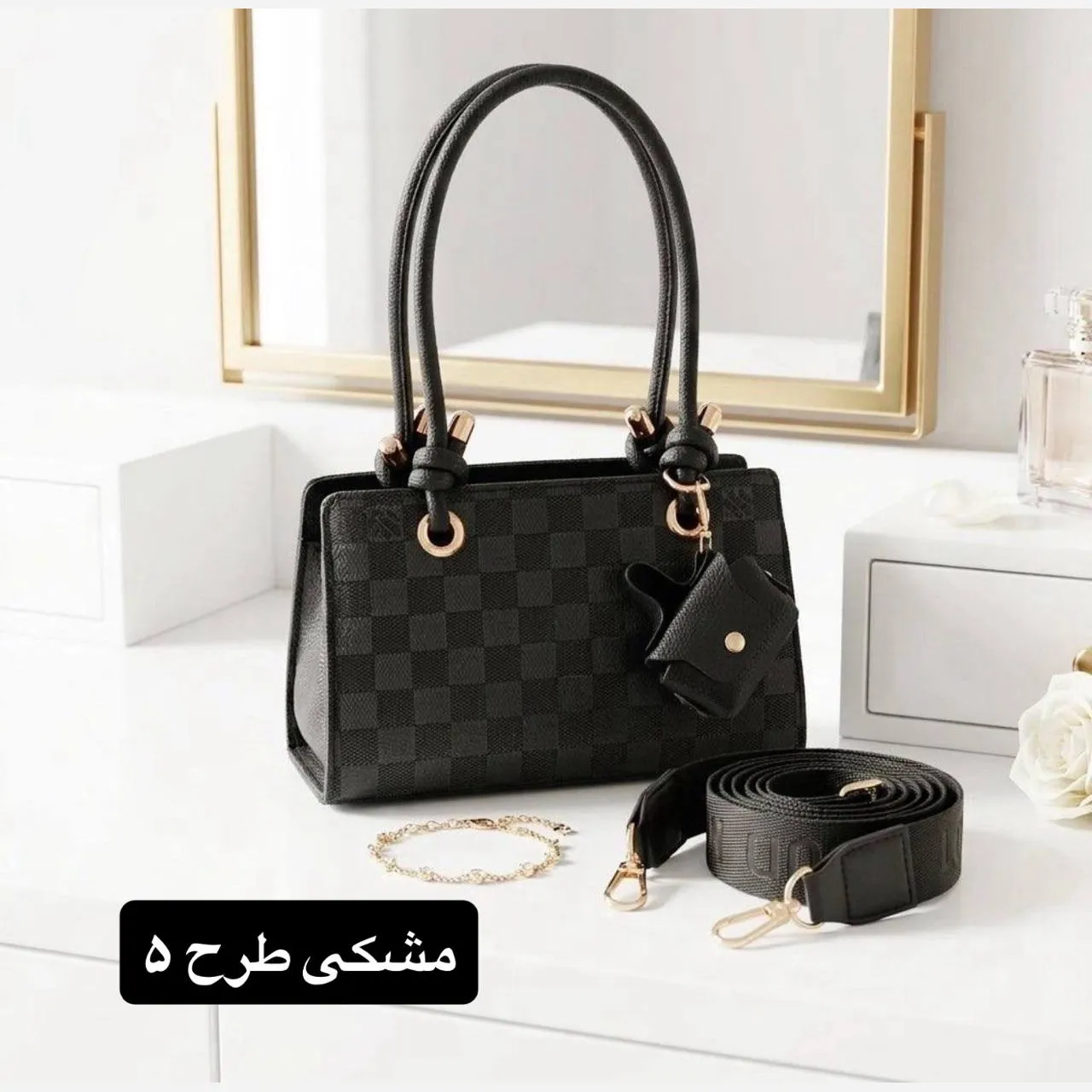 کیف پاسپورتی چرم مصنوعی زنانه روزمره مجلسی زیپدار بند بلند - Image 6
