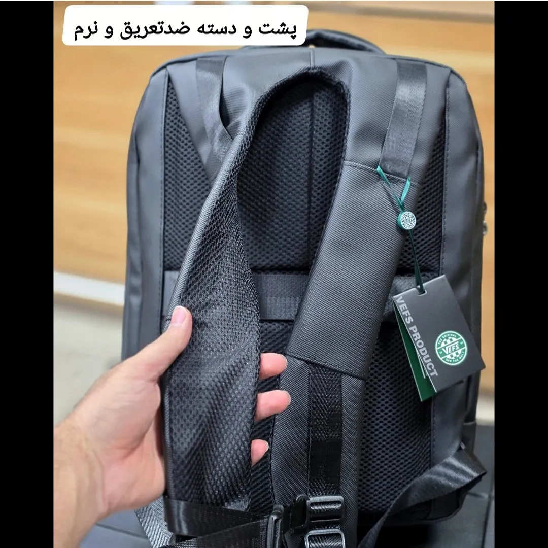 کوله پشتی لپتاپ دانشجویی و اداری قفل دار مناسب لپتاپ 17.5 اینچ - Image 11