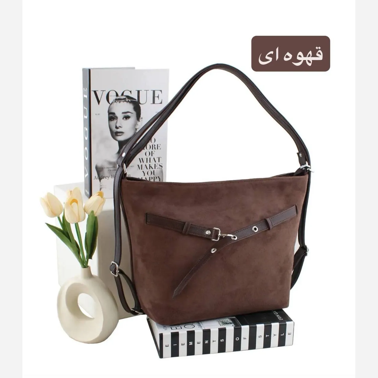 کیف زنانه مخمل روزمره و مهمانی دو بند جیبدار - Image 8
