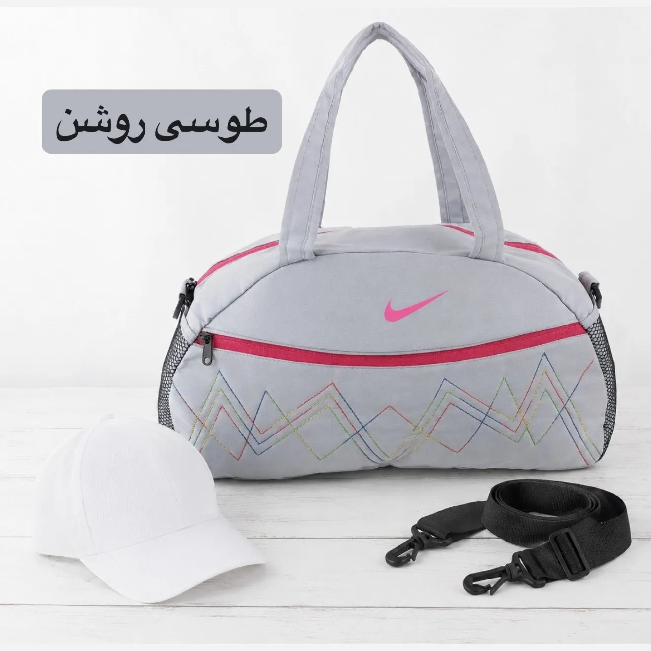 ساک ورزشی پارچه ای بند دار سه جیب ابعاد 45 در 25 در 15 سانتیمتر - Image 9