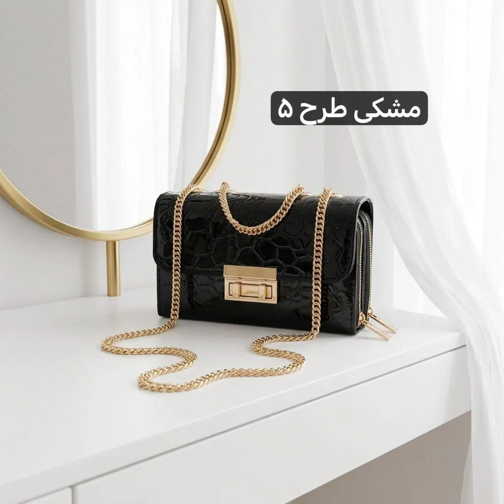 کیف پاسپورتی زنانه چرم مصنوعی بند بلند مجلسی و رسمی - Image 9