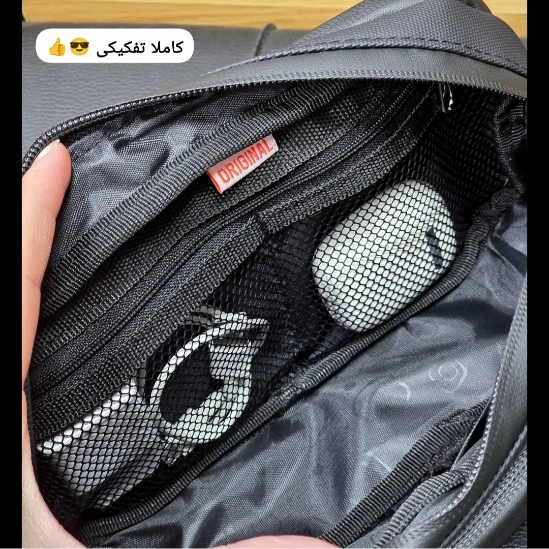 کیف دستی مردانه ضد آب گرین لاین جنس اسکین سیلیکون خارجی سه خانه - Image 8