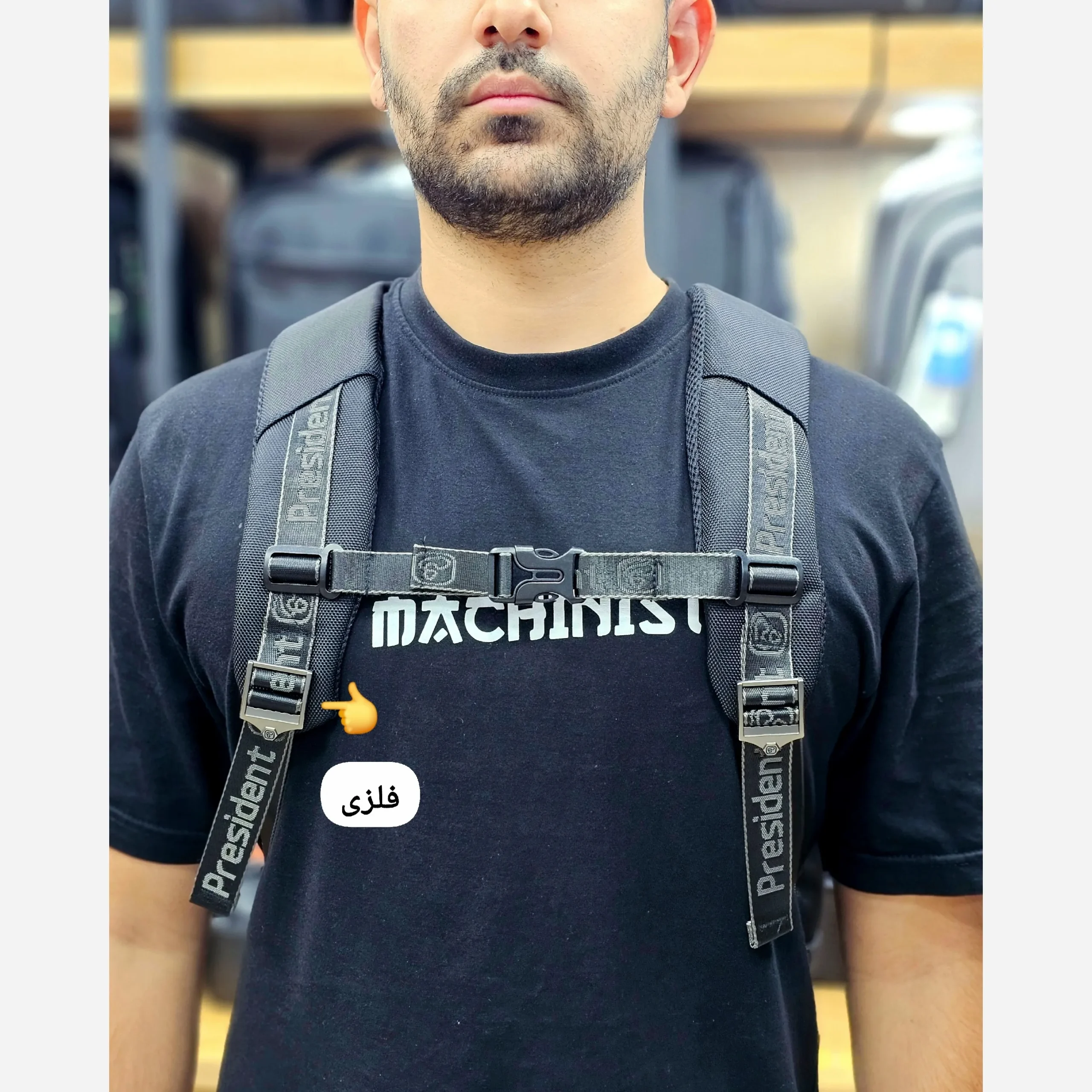 کوله پشتی وارداتی پرزیدنت ضد آب لپ تاپ پورت USB و تایپ C - Image 8
