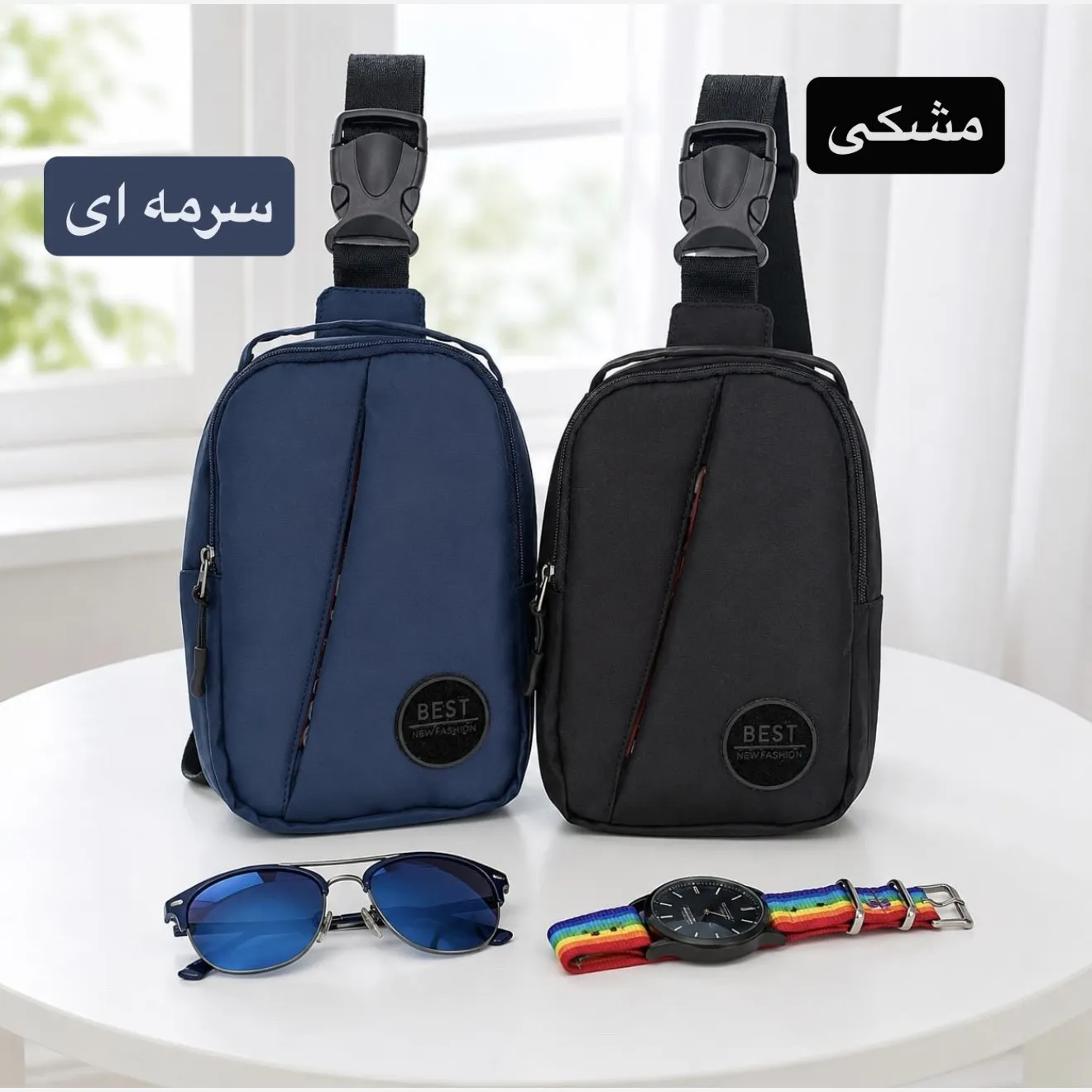کیف مردانه اسپرت و روزمره پارچه ای زیپ دار کد 7201 - Image 4