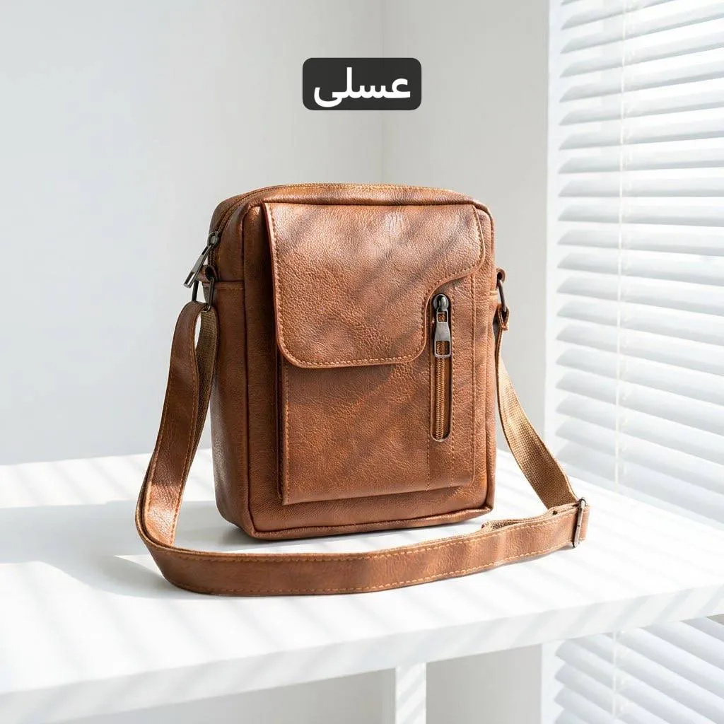 کیف مردانه چرم مصنوعی اداری و روزمره بند بلند - Image 4