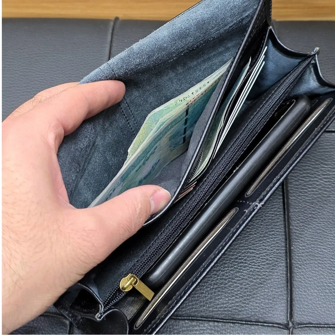 کیف دستی پاسپورتی چرم اصل گاوی مردانه - Image 8