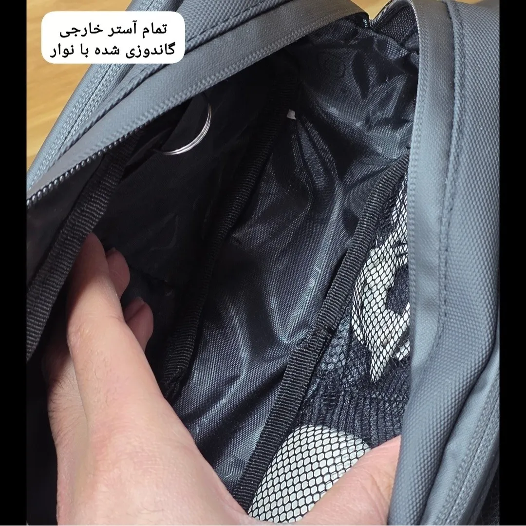 کیف دستی مردانه ضد آب گرین لاین جنس اسکین سیلیکون خارجی سه خانه - Image 14