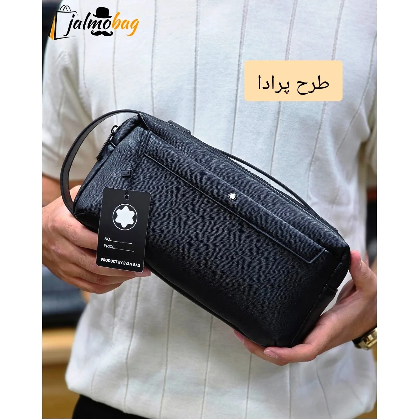 کیف دستی مردانه مونت بلانک چرم دوحالته چهار زیپ مدل دبل فیس - Image 5