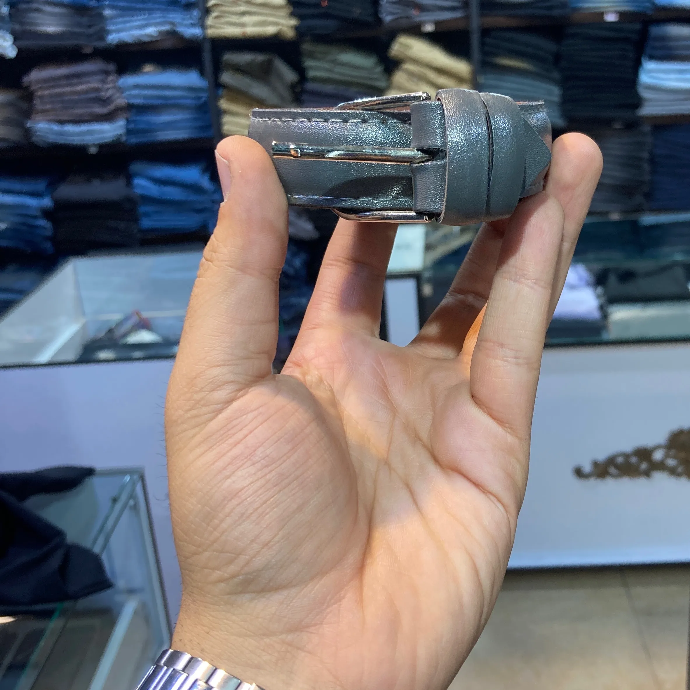 کمربند چرم مصنوعی زنانه باریک ساده طول 108 سانتی متر عرض 2 سانتی متر - Image 4