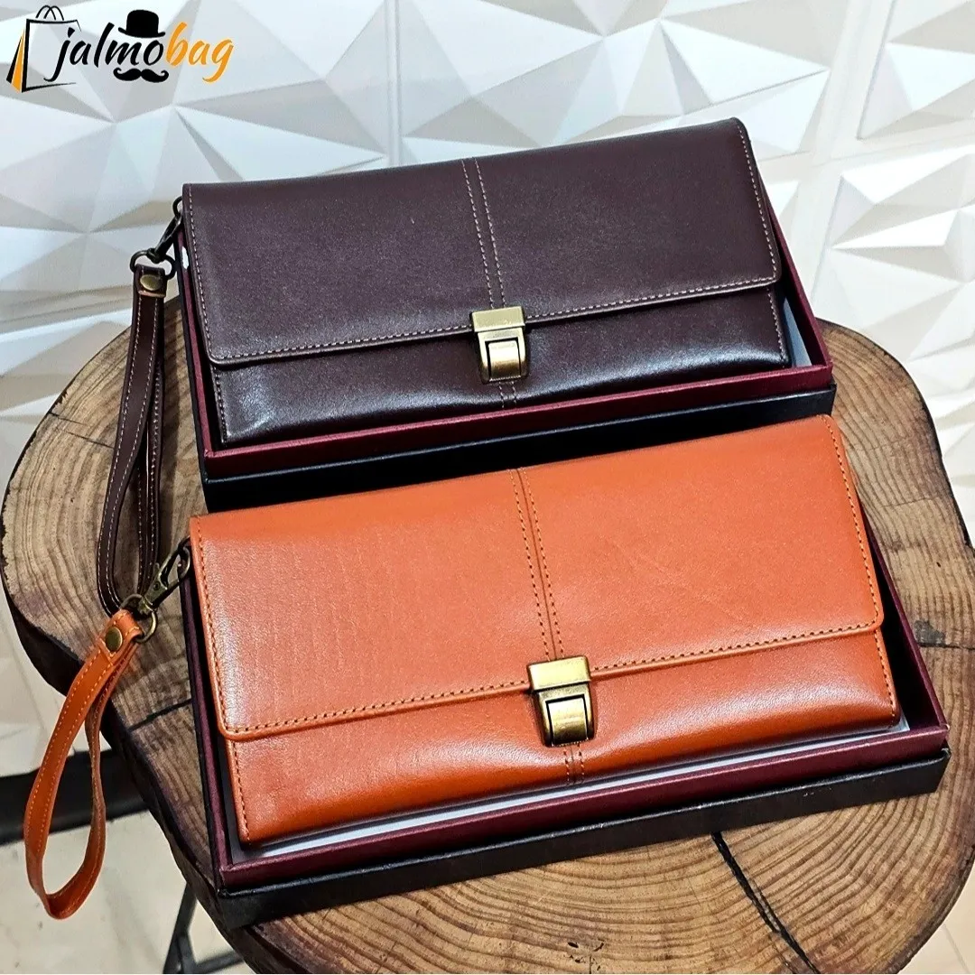 کیف دستی پاسپورتی چرم اصل گاوی مردانه - Image 3