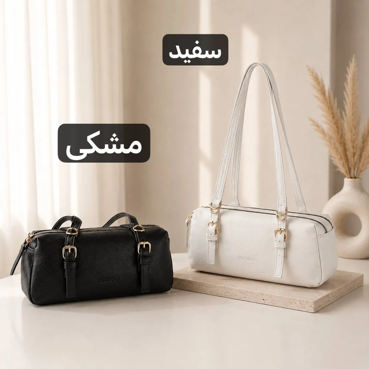 کیف زنانه چرم مصنوعی روزمره ابعاد 28 در 12 سانتیمتر - Image 7