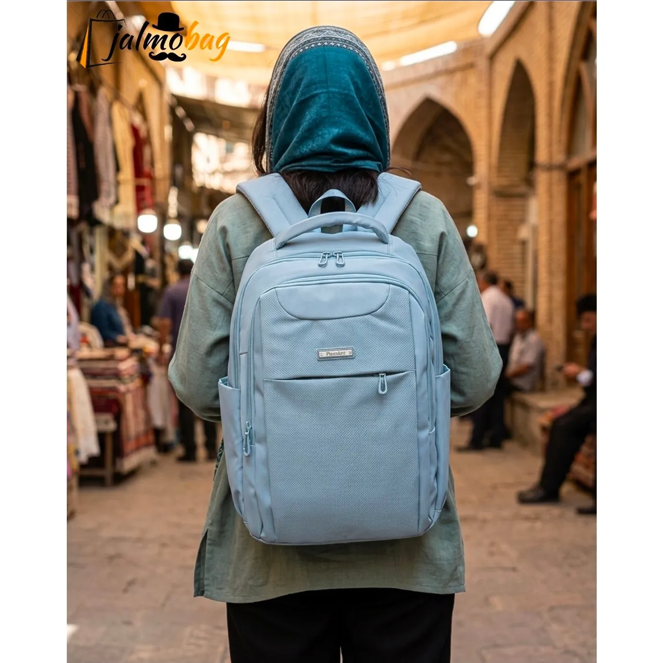 کوله پشتی پاستیلی پریزیدنتسیلیکونی ضد خش وارداتی دو جیب با جای لپ تاپ - Image 4